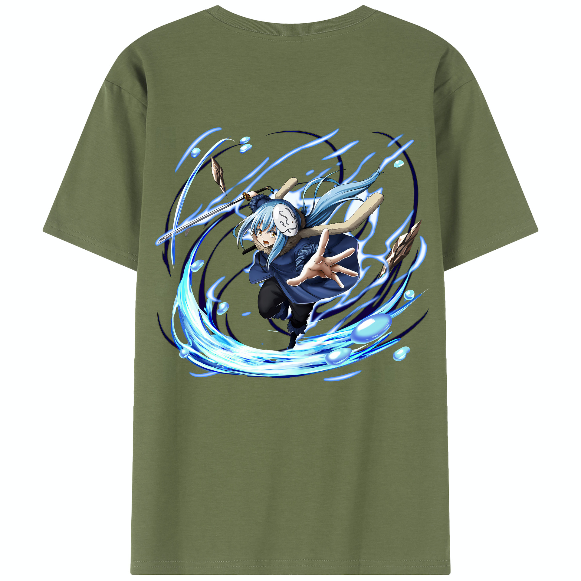 （画像用） 転スラ Regarding Reincarnated to Slime 綿100％半袖Tシャツ（背面プリント）